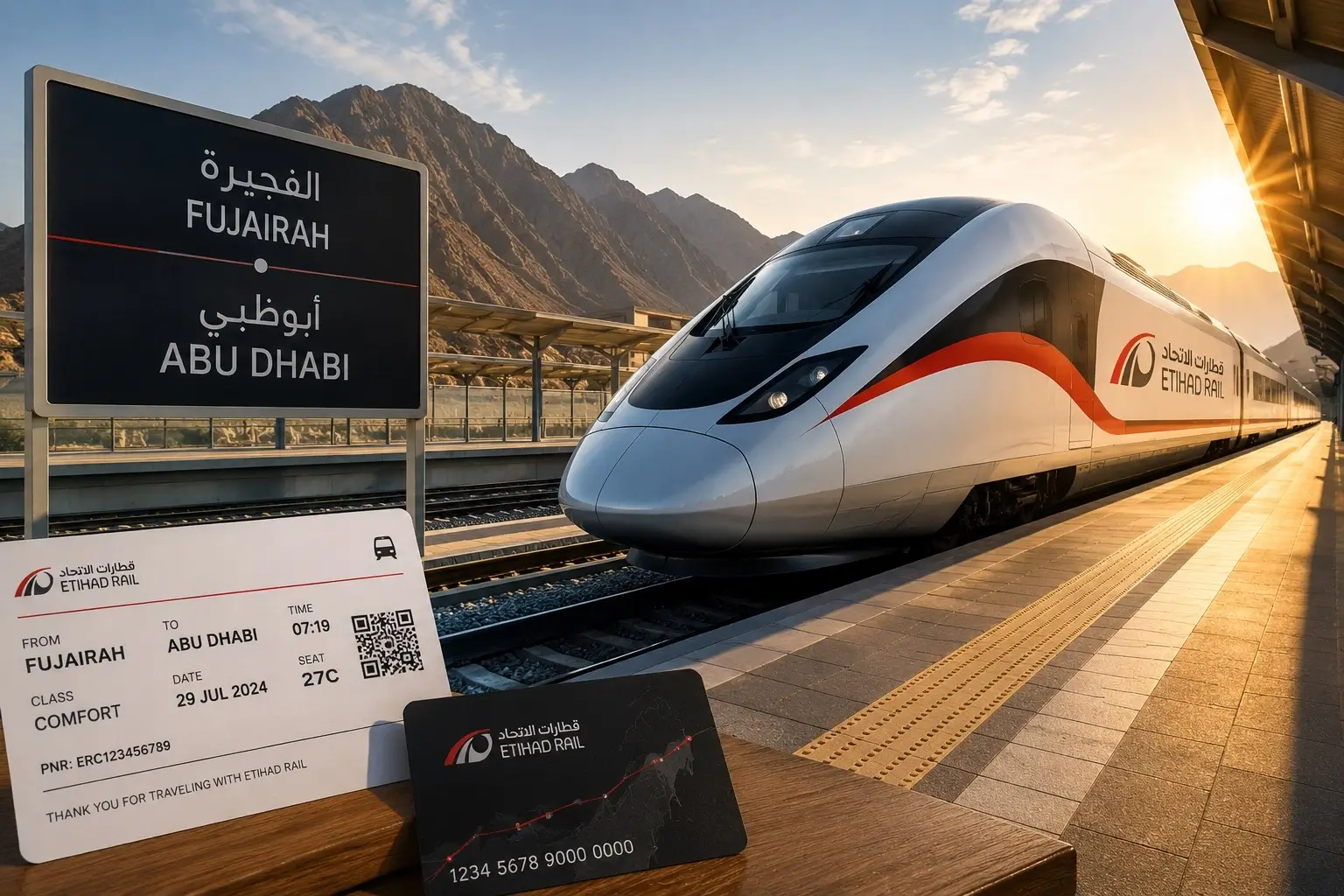 Fujairah to Abu Dhabi Train Ticket Price | Etihad Rail Fares