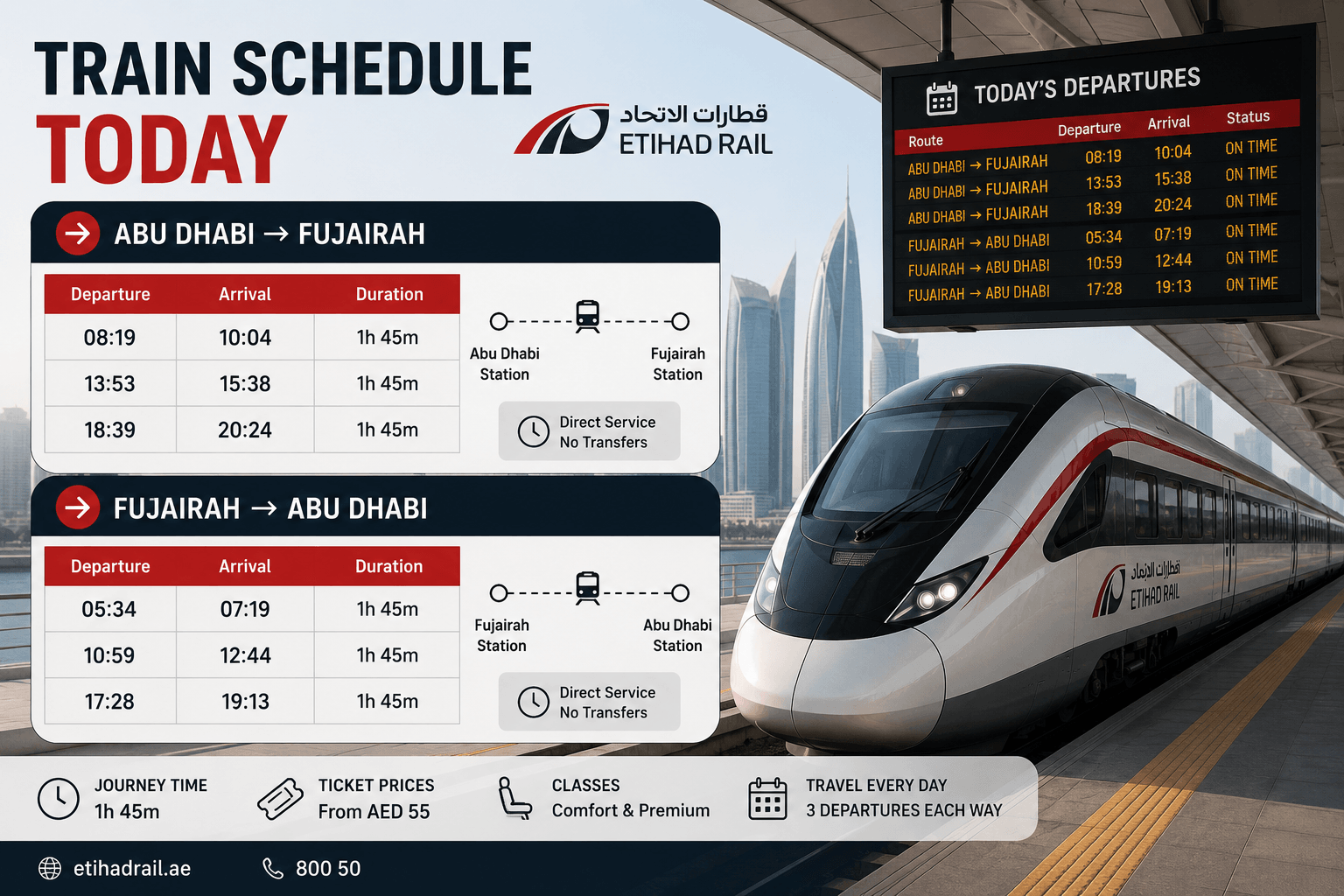 Train Schedule Today UAE