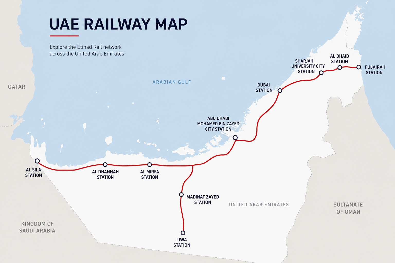 UAE Railway Map 2026 | Train Routes &amp; Stations in UAE