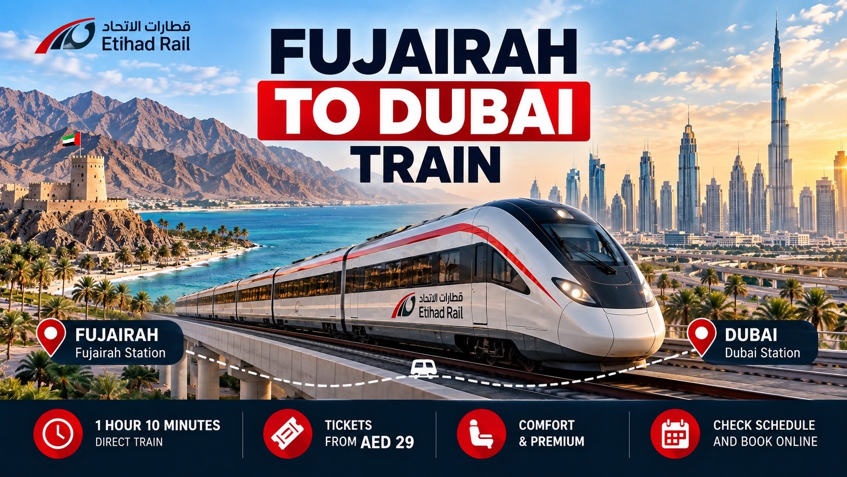 Fujairah to Dubai Train – Schedule, Tickets & Prices | UAE Train